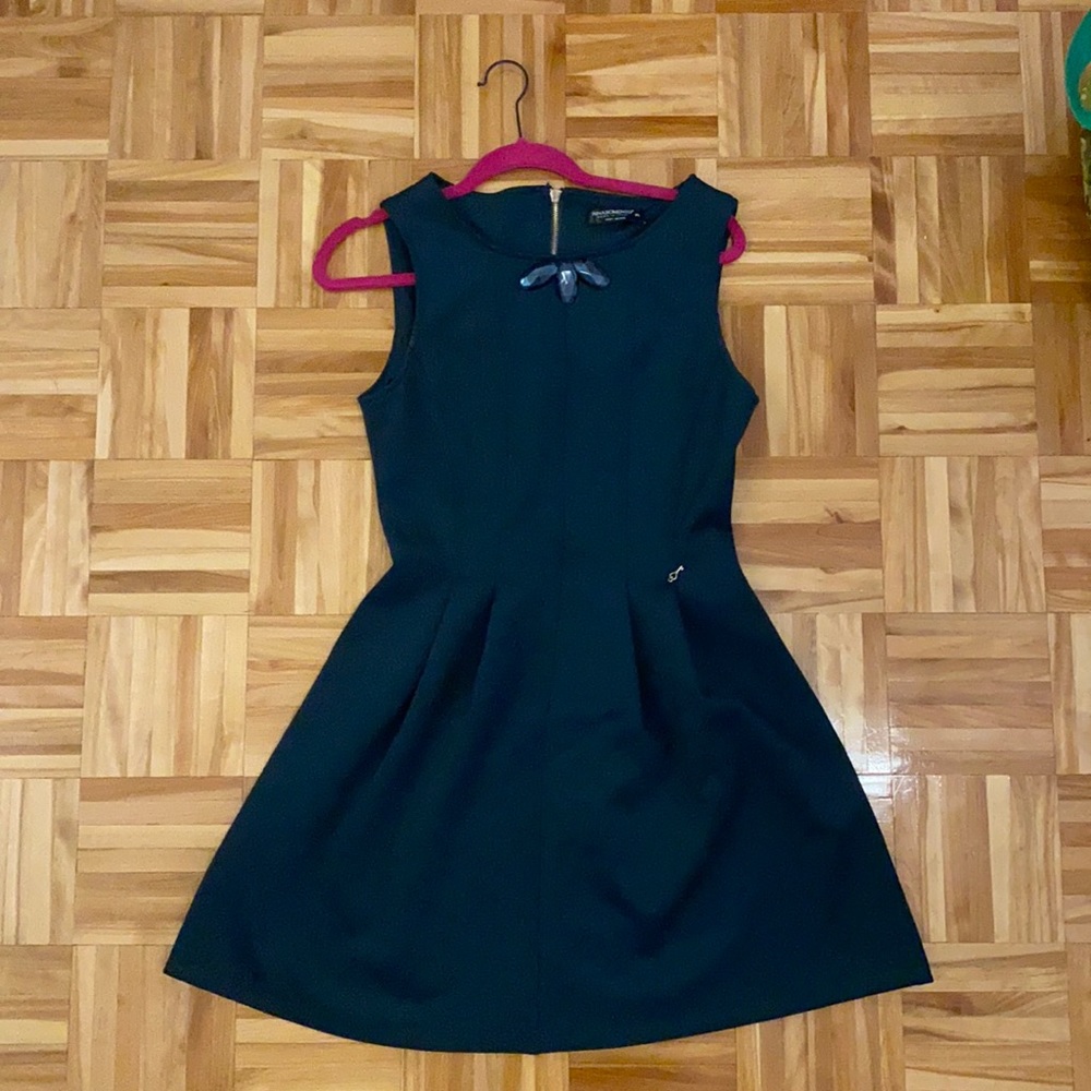 Dark green over the knee dress